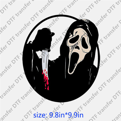 Horrible man ghost knife halloween DTF transfer HR.056