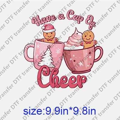 Pink Christmas DTF transfer XMAS.218