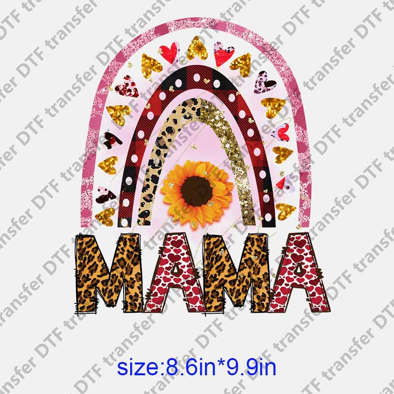 Mama momlife letters sunflower DTF transfer NO.1298