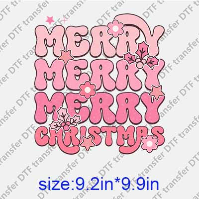 Pink Christmas DTF transfer XMAS.186