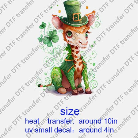Patrick's Day Giraffe DTF Transfer/UV DTF Small decal STP.077