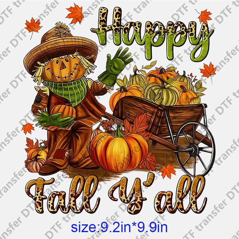 Halloween pumpkin scarecrow DTF transfer NO.1118