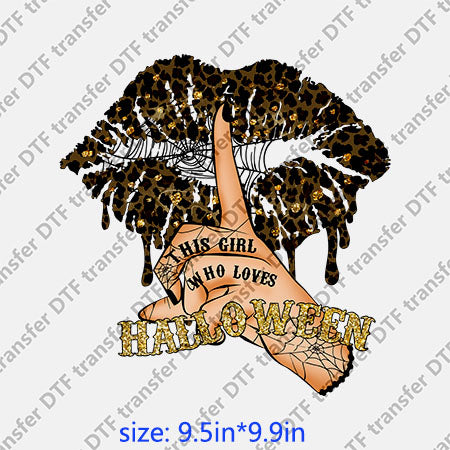 Color skull bat Horrible halloween lips DTF transfer Lips.028