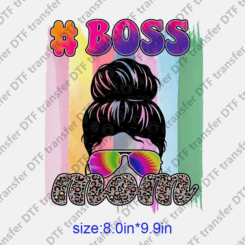 Messy bun girl Mama momlife DTF transfer NO.1242