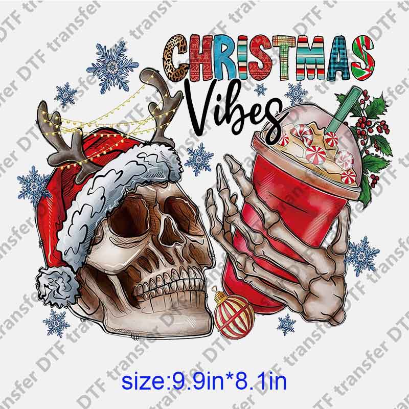 Christmas Skull DTF transfer XMAS.042