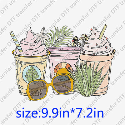 Summer cups milkshake sunglass DTF Transfers SMM.104