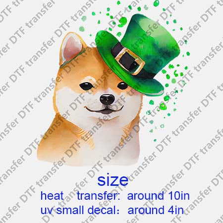 Patrick's Day Dog DTF Transfer/UV DTF Small decal STP.066