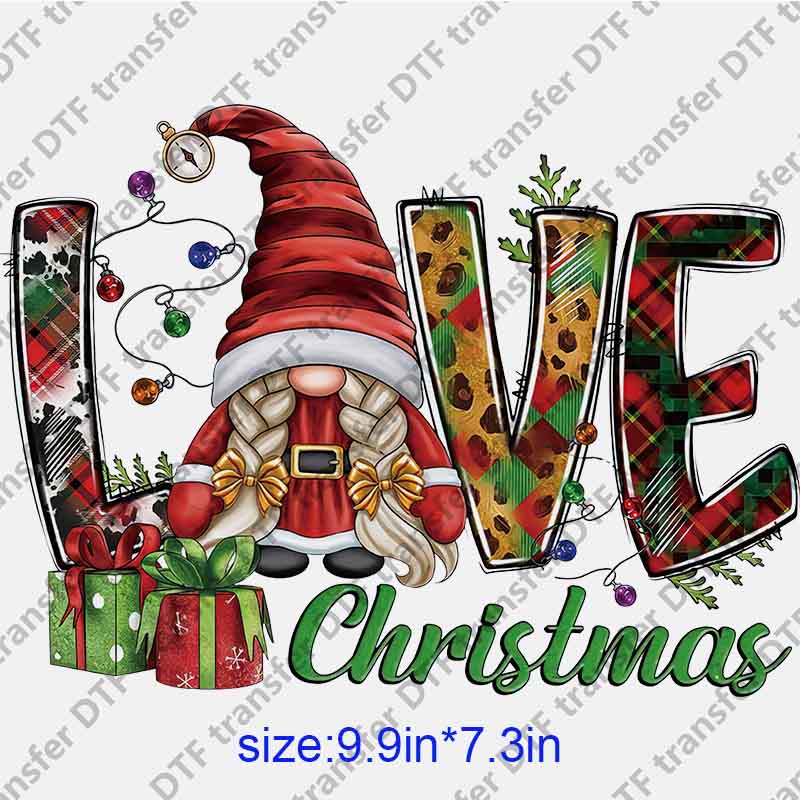 Christmas Santa Gnome Present DTF transfer XMAS.026
