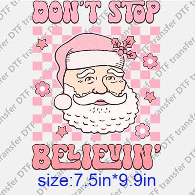 Pink Christmas DTF transfer XMAS.187