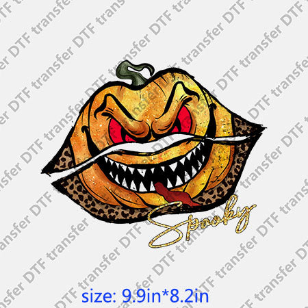 Color skull bat Horrible halloween lips DTF transfer Lips.038