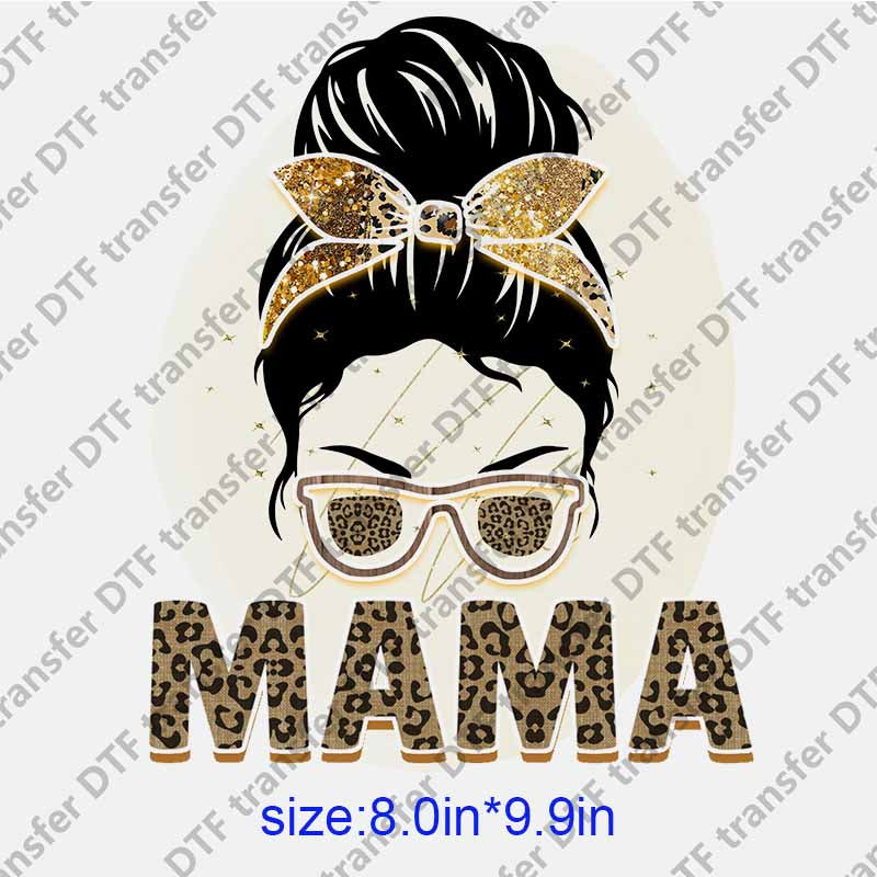 Messy bun girl Mama momlife DTF transfer NO.1275