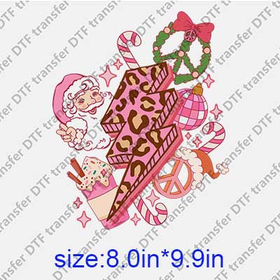 Pink Christmas DTF transfer XMAS.132