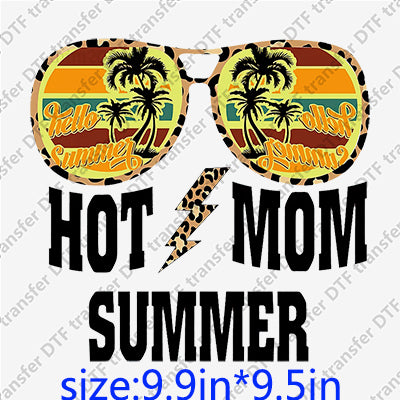 Summer hot mom sunglass Palm-tree leopard DTF Transfers SMM.087