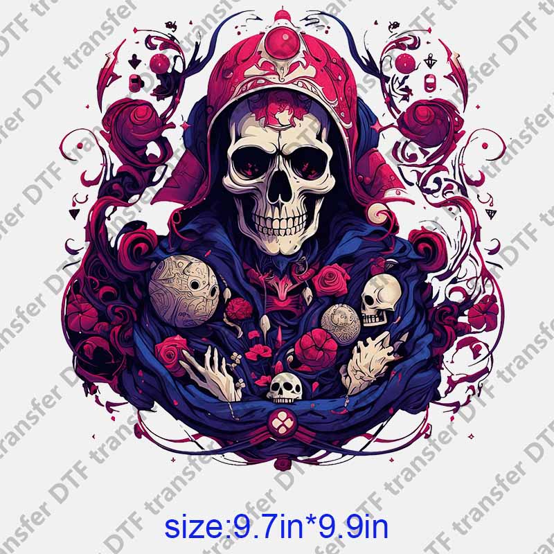 Halloween skull Human skeleton blood DTF transfer NO.1076