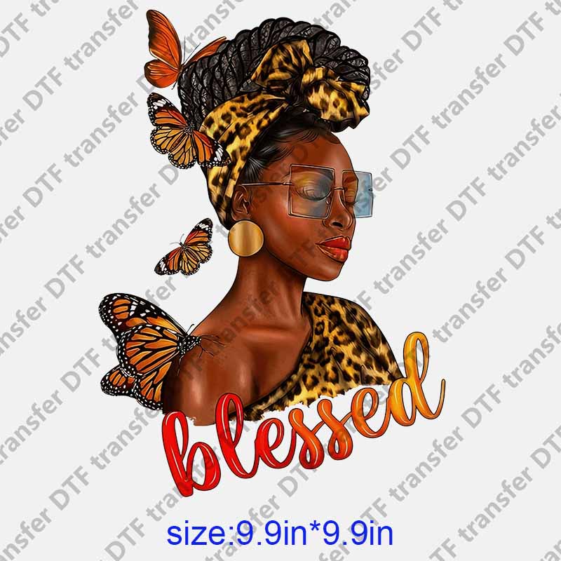 Black girl sexy messy bun DTF transfer NO.1092