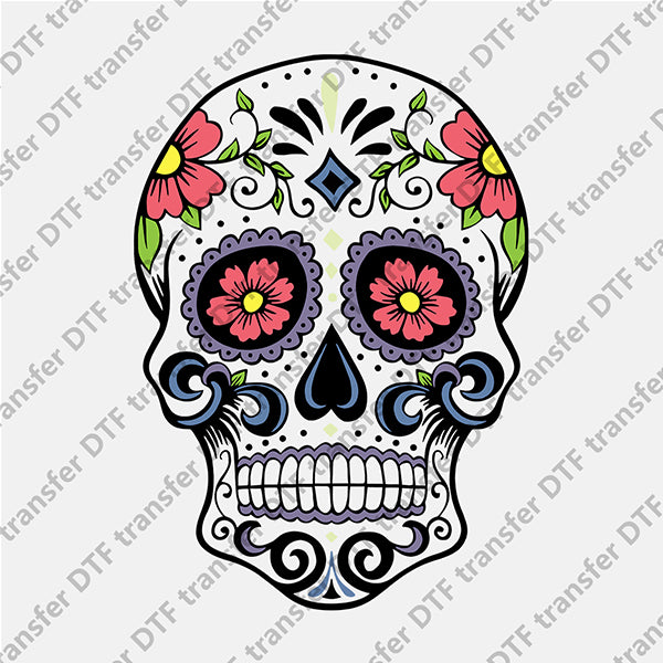 Flower Skull DTF transfers NO.318