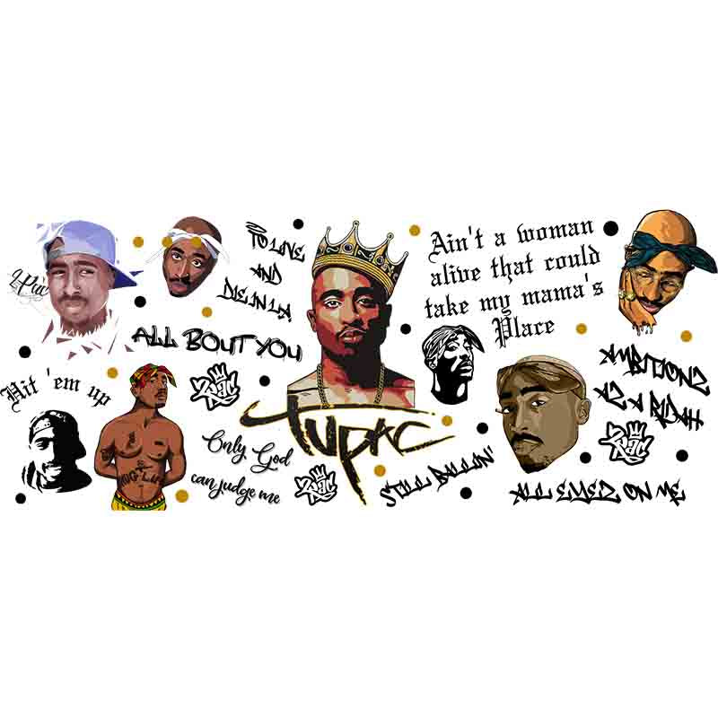 Famous Singer Music Song 16oz UV DTF Cup Wraps