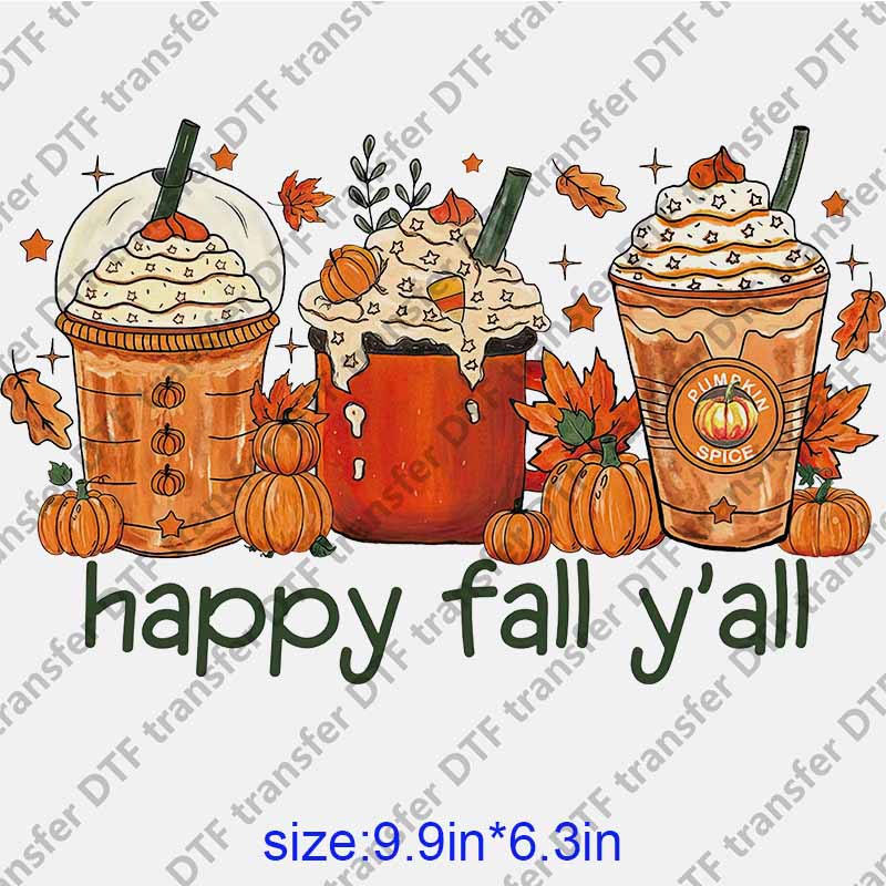 Thanksgiving Day food cups cream pumpkin DTF transfer NO.1108