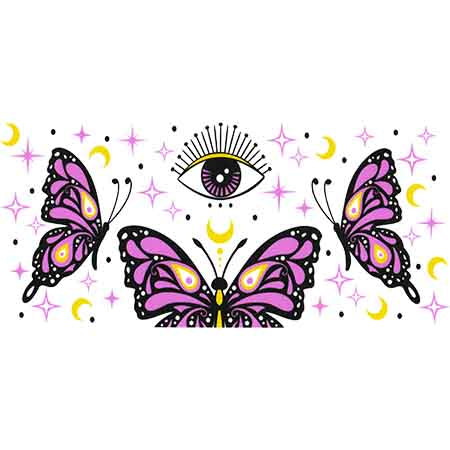 Beautiful Butterfly  16oz UV DTF  Cup Wraps