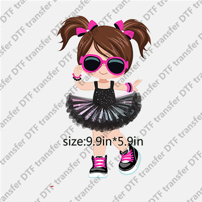 Cartoon Sun Glasses Girl DTF Transfers CARTOON.036