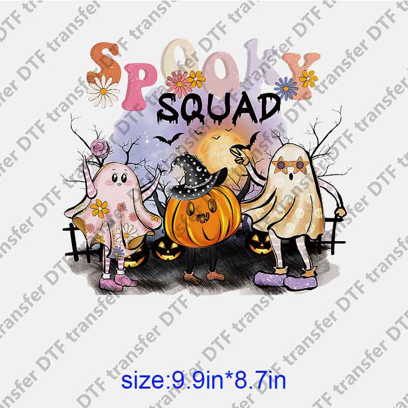 Halloween Spooky Ghost Pumpkin  DTF transfer HLOW.005