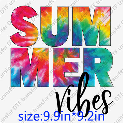 Summer vibes colorful letters DTF Transfers SMM.101