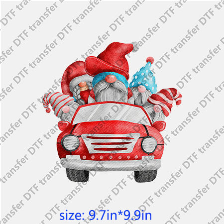 Car Gonk gnomies Chirstmas xmas DTF Transfer DWF.019