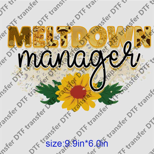 Mama momlife lettersMANAGET sunflower DTF transfer NO.1276