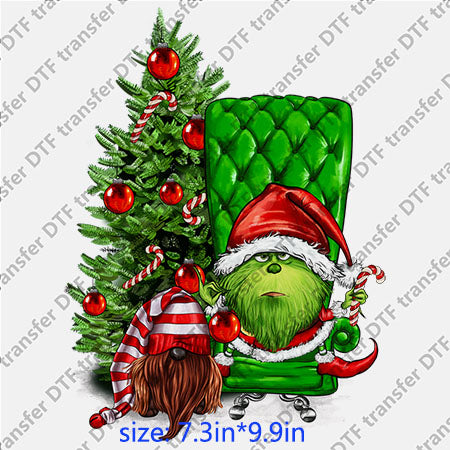 Green monster tree gnomes Chirstmas xmas DTF Transfer DWF.009