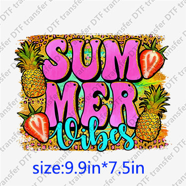 Summer vibes strawberry pineapple DTF Transfers SMM.092