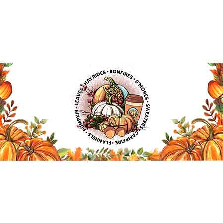 Pumpkin Halloween Thanksgiving 16oz UV DTF  Cup Wraps