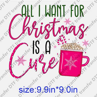 Pink Christmas DTF transfer XMAS.159