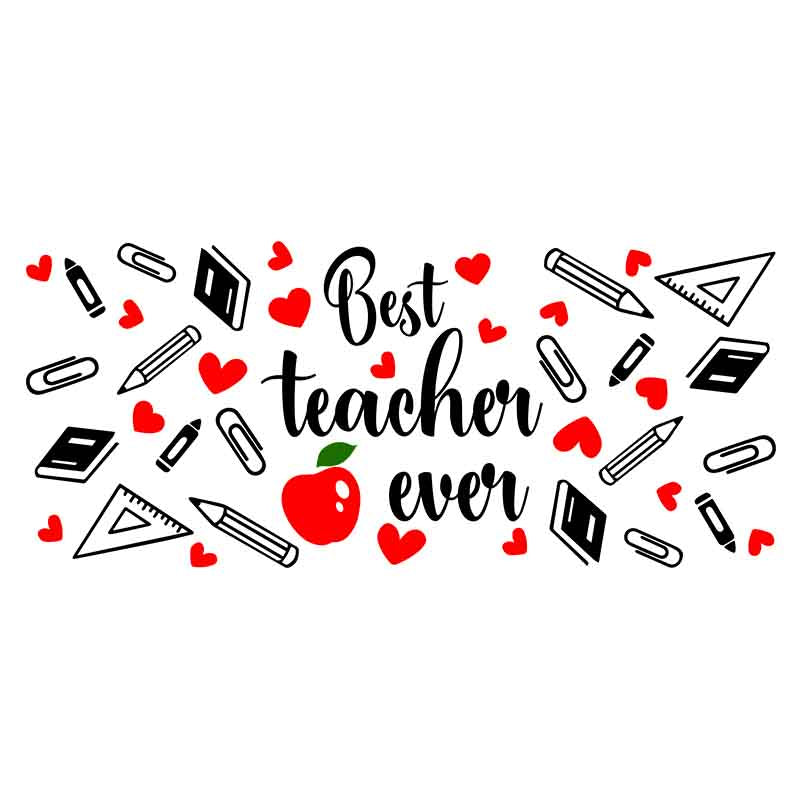 Teacher Love Inspire 16oz UV DTF  Cup Wraps