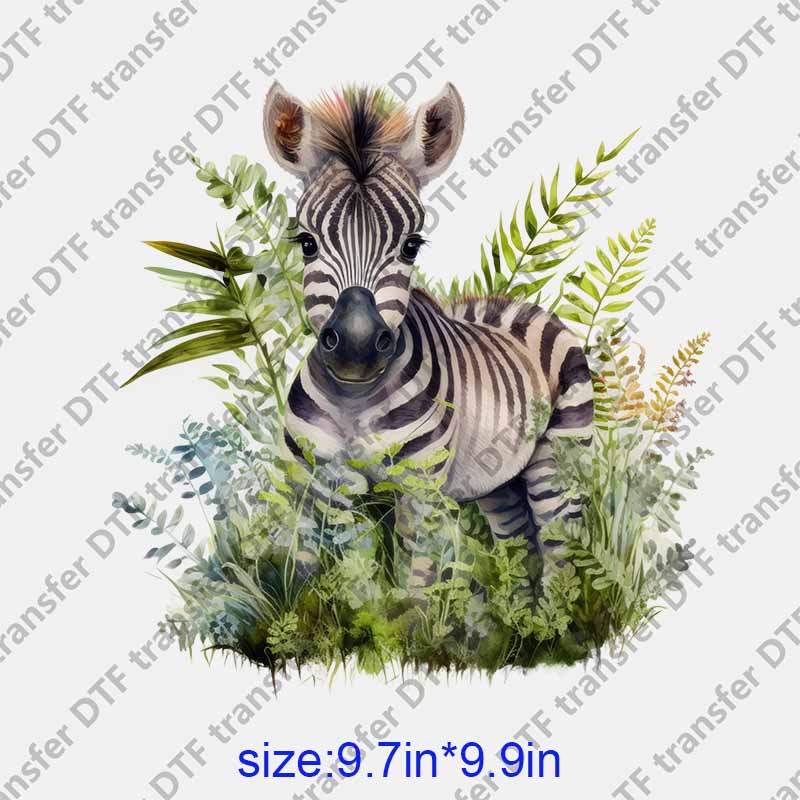 Animal zebra leaves DTF transfer NO.1200