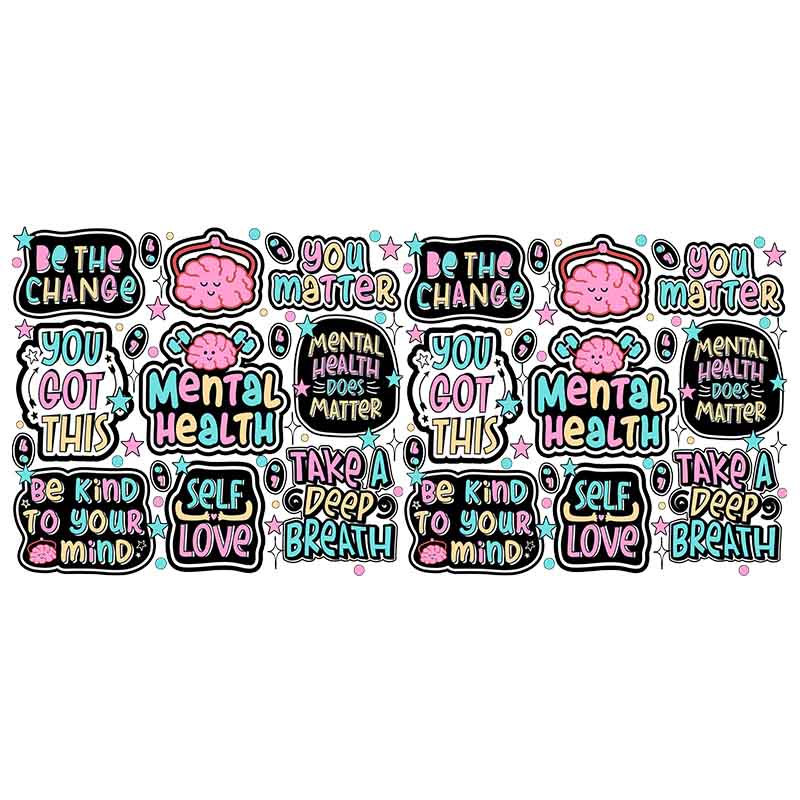 Quote Saying Positive 16oz UV DTF  Cup Wraps