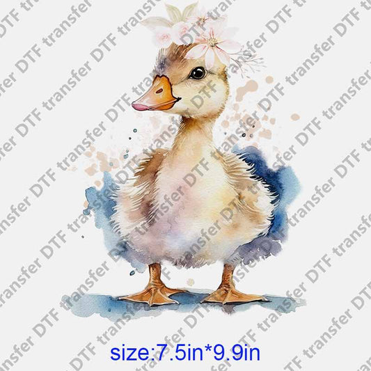 Animal little duck water color  DTF transfer NO.1168