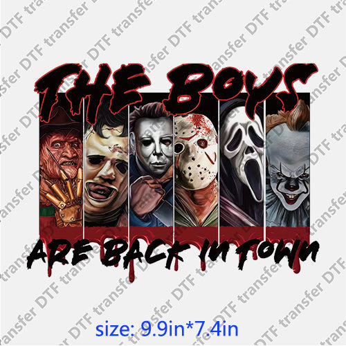 The boys are back in town ghost face Halloween Horrible DTF transfer HR.011