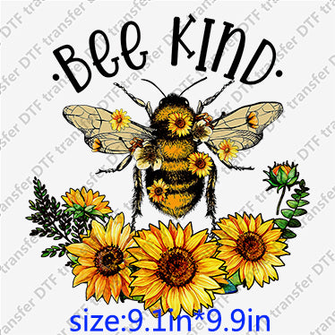 Bee Kind sunflower  Animal DTF transfer ANM.053