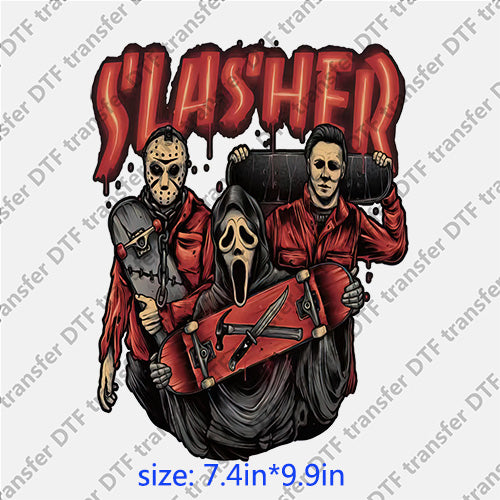 Slasher skateboard ghost man Halloween Horrible DTF transfer HR.020