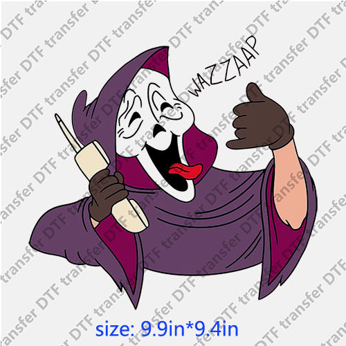 Horrible ghost wazzaap telephone halloween  DTF transfer HR.068