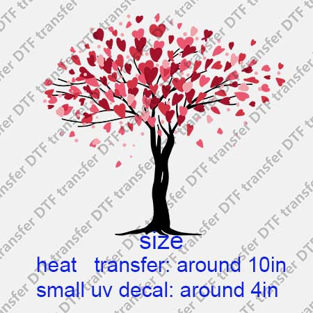 Scenery Heart Tree DTF Transfer/UV DTF Small decal HOFT.013