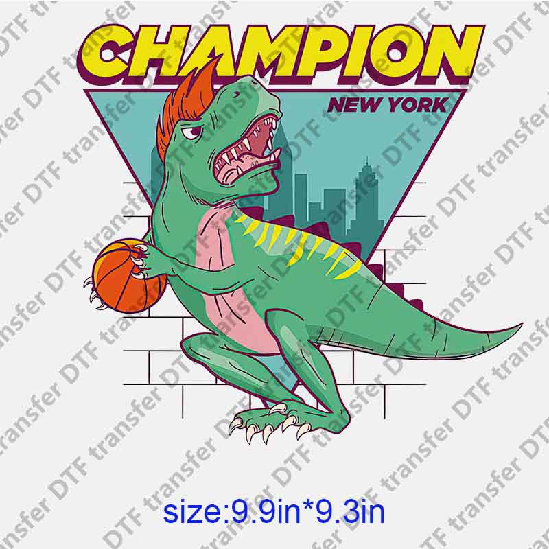 Animal Champian Dinosaur with Basketball  DTF transfer ANM.131