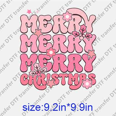 Pink Christmas DTF transfer XMAS.186