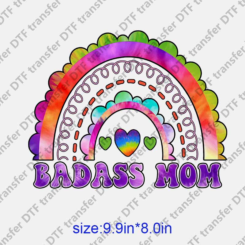 Mama momlife letters rainbow DTF transfer NO.1251