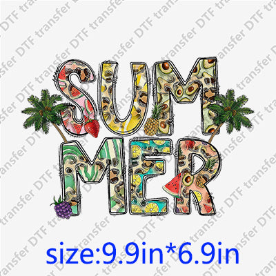 Summer letter pineapple Palm-tree DTF Transfers SMM.098