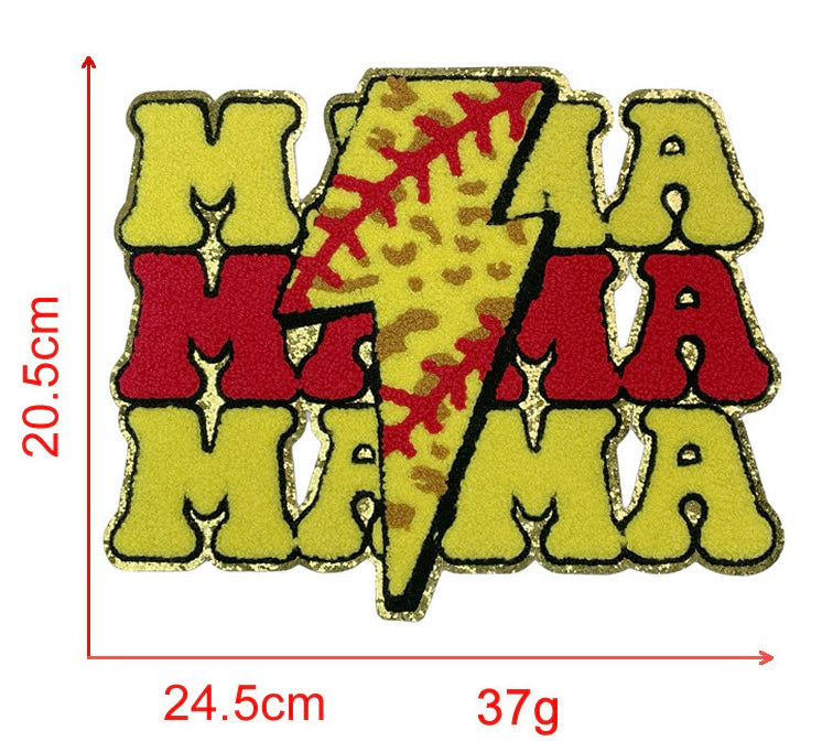 Christmas / MAMA / DAD / Baseball Chenille Iron-on Patches