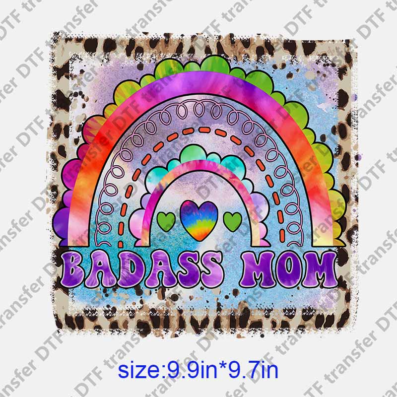 Mama momlife letters rainbow DTF transfer NO.1254