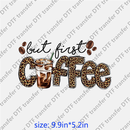 Cup But first leopard beans Coffee Cup  DTF Transfer COFFEE-002