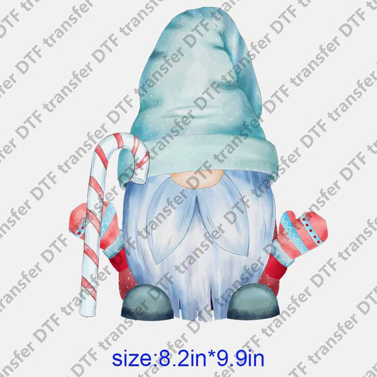 Christmas gnome with candy  DTF transfer NO.1182