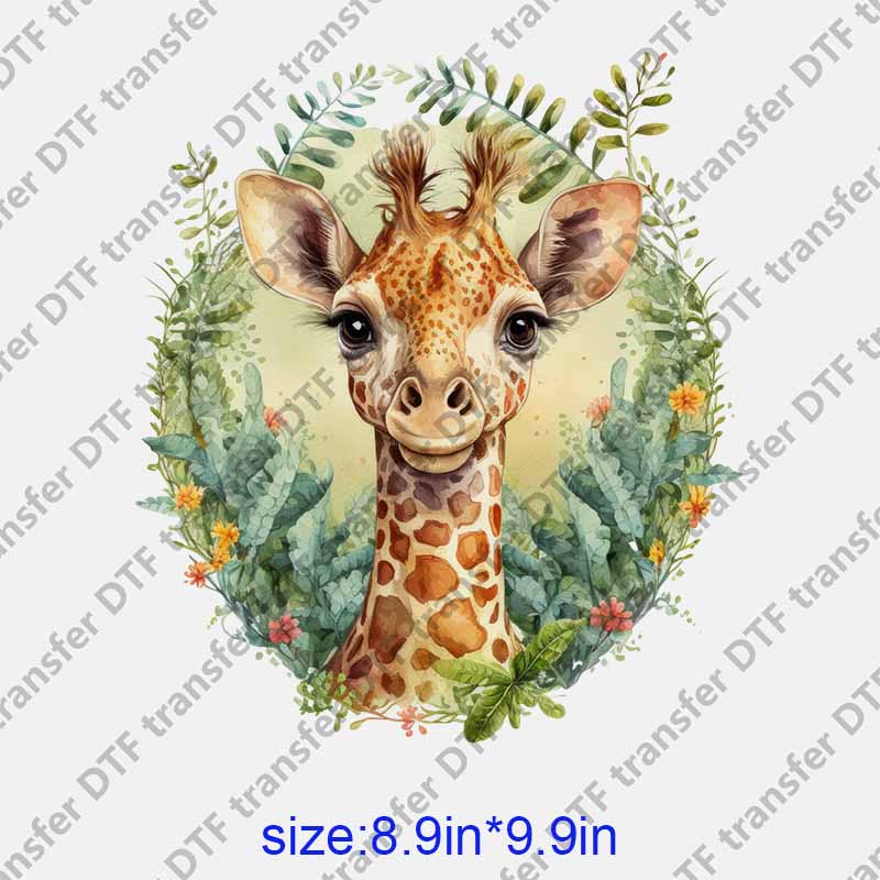 Animal giraffe leaves DTF transfer NO.1206